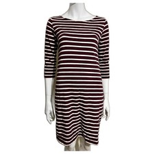 Ganni Dress Purple White Stripe Old Spice Jersey Cotton Half Sleeve size M