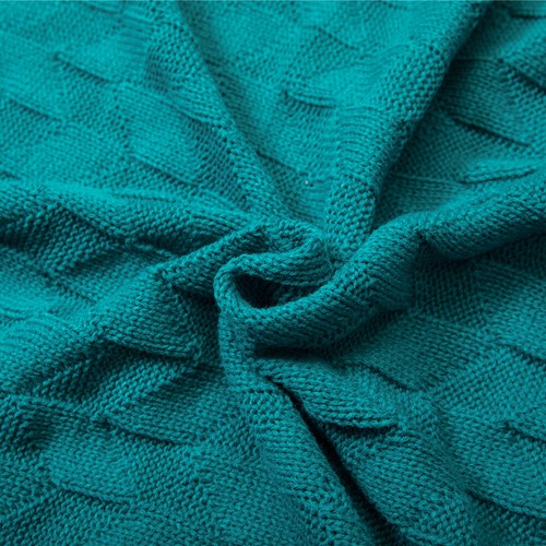 Soft Knitted Throw Thread Sofa Plain Blanket Bed Towel Office Tassel Blankets - Picture 41 of 71