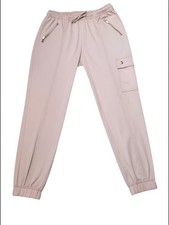 Jaanuu Scrub Jogger Pants M Blush Pink Cargo Gold Zip Nursing Medical