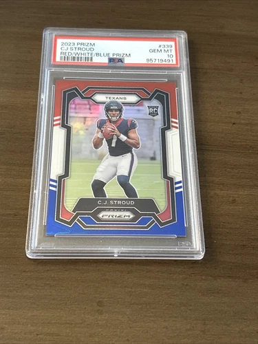 2023 Prizm Red White Blue CJ Stroud PSA 10 #339 Rookie RC Gem Mint Color Match