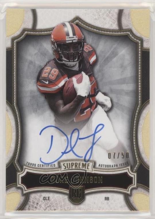 Duke Johnson Topps Supreme Rookie Autograph #DJU Gold
