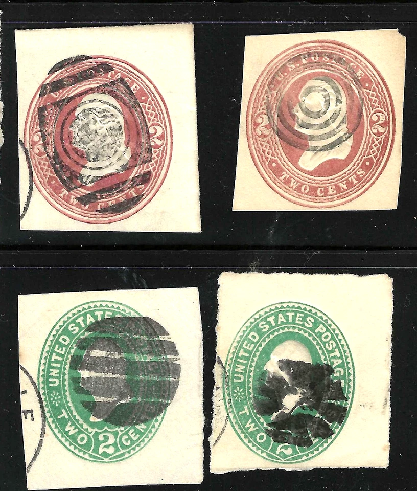 6 Geometric Fancy Cancels 2 & 3 Cent Washington Postal Stationary Corner US69B53 - Image 3 of 3