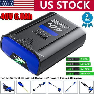 #ad 6.0Ah Lithium Battery for Kobalt 40V KB440 06 KB440 03 Lawn Mower Leaf Blower $55.99