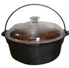 Wagner 1891 Original Cast Iron 5Qt Dutch Oven with Glass Lid Made in USA