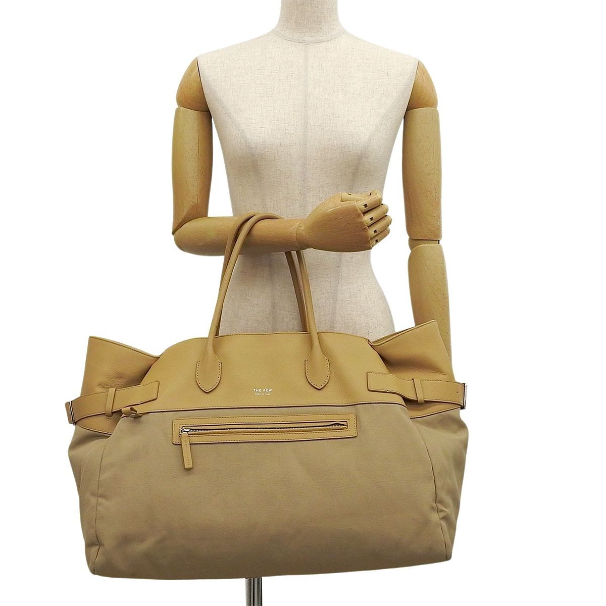Auth The Row Margaux 17 Inside-Out Canvas Tote Bag  Beige Ships