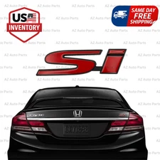 For Honda Civic Si Trunk Lid Emblem Decal Badge Red Black Nameplate 3D