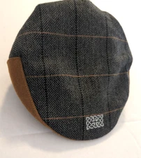 Grey Tweed Celtic Knot Flat Cap by Patrick Francis Ireland Medium Classic Money