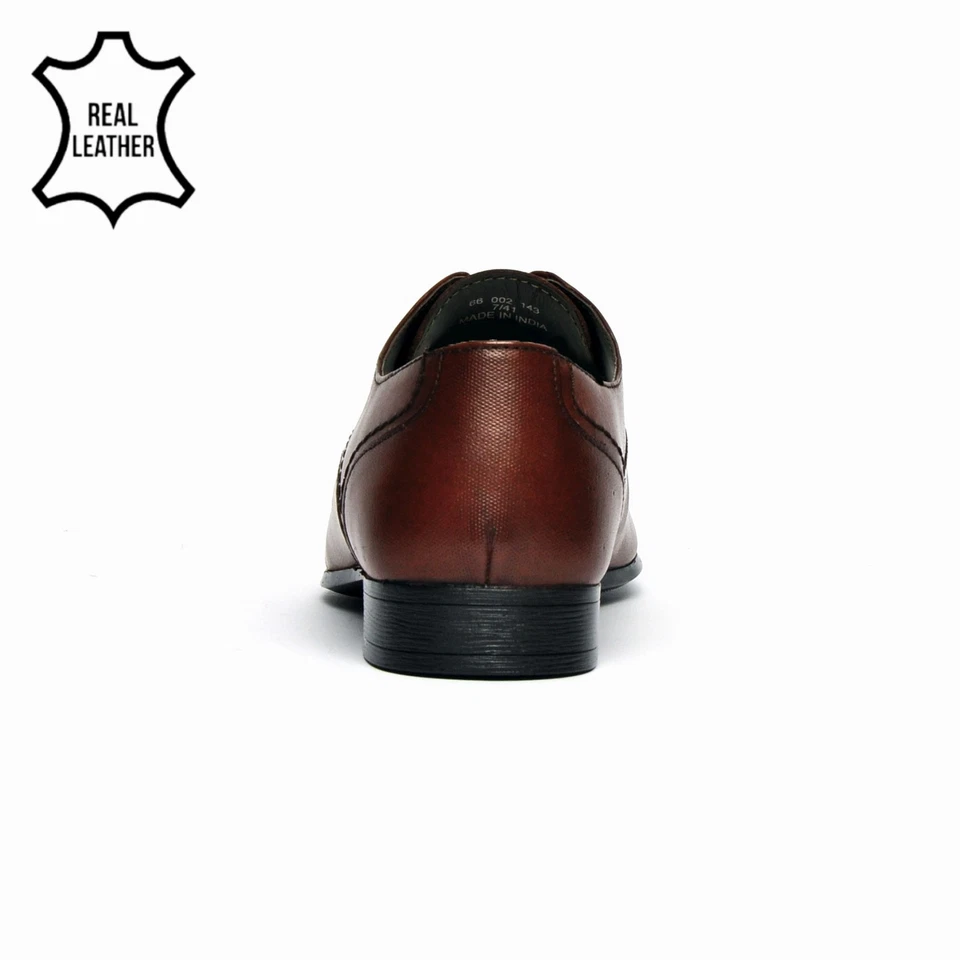 Red Tape Sampson Oxford Cuero Hombre Formal Elegante de Diseño Zapatos Marrones - Imagen 3 de 4
