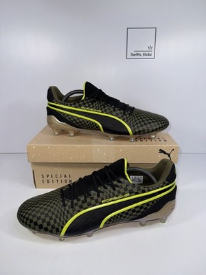 Puma King Ultimate x Porsche SE FG Fußballschuhe - Oliv / Schwarz - Größe UK 10