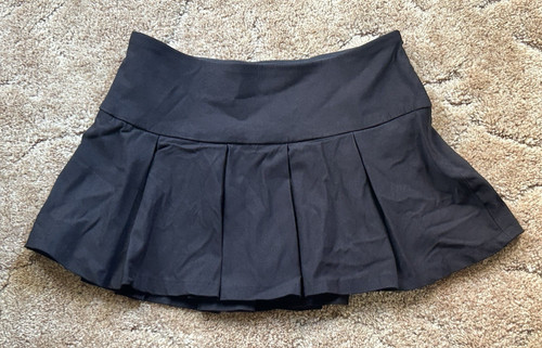 Garage Grunge Pleated Mini Skort Black Med School Girl Preppy Punk Skirt