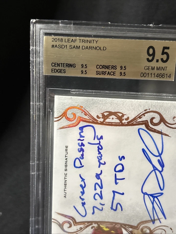 Leaf Trinity #ASD1 2018 Sam Darnold Authentic Signature Becket 10 Foto 2 de 4