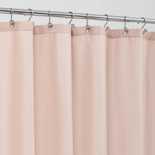 Pink Shower Curtain Liner Fabric with 3 Magnets - Waterproof Soft Hotel Quality