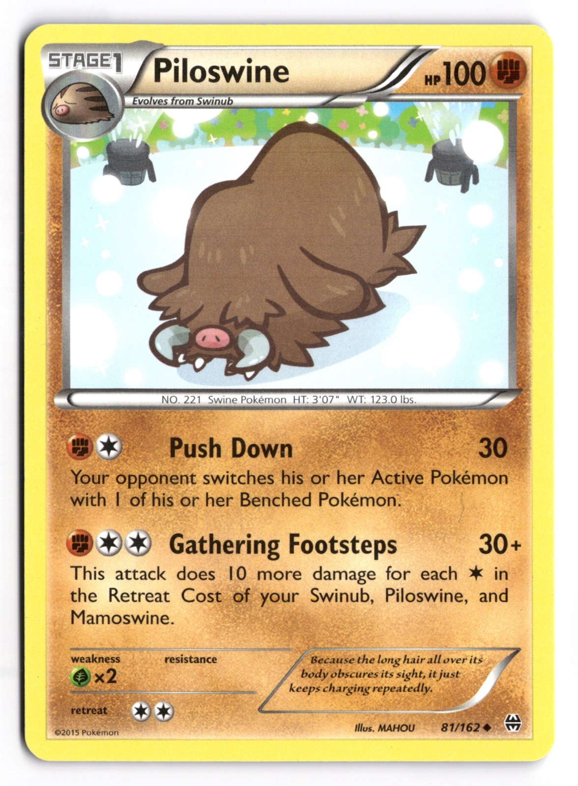 Pokemon TCG Piloswine 81/162 XY - BREAKthrough Uncommon LP
