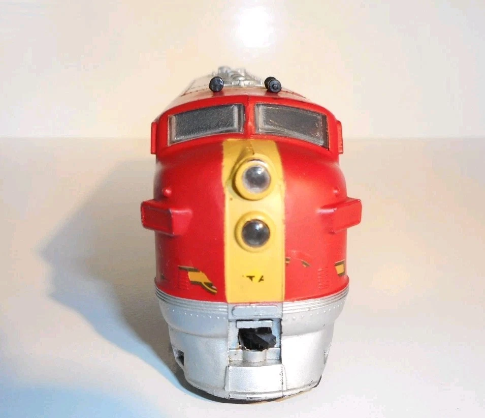 Lifelike Santa Fe Bo-Bo Diesel Loco. Good motor, headlight. Minor decal wear.HO - Image 4 of 4