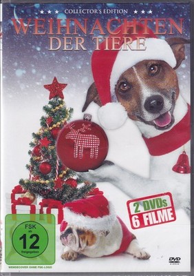 Weihnachten der Tiere 2x DVD 6 Weihnachtsfilme Box Christmas Movies Sealed #T303