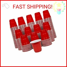 GoBig 200 Pack 2 oz Plastic Shot Cups - Mini 2oz Party Cups, Red