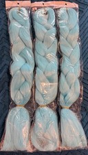 Jumbo Braiding Hair Extensions 24in 3 Pack Ombre Light Blue