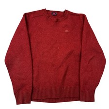 Robe Di Kappa Jumper Cable 100% Wool Crew Neck Red Mens 2XL