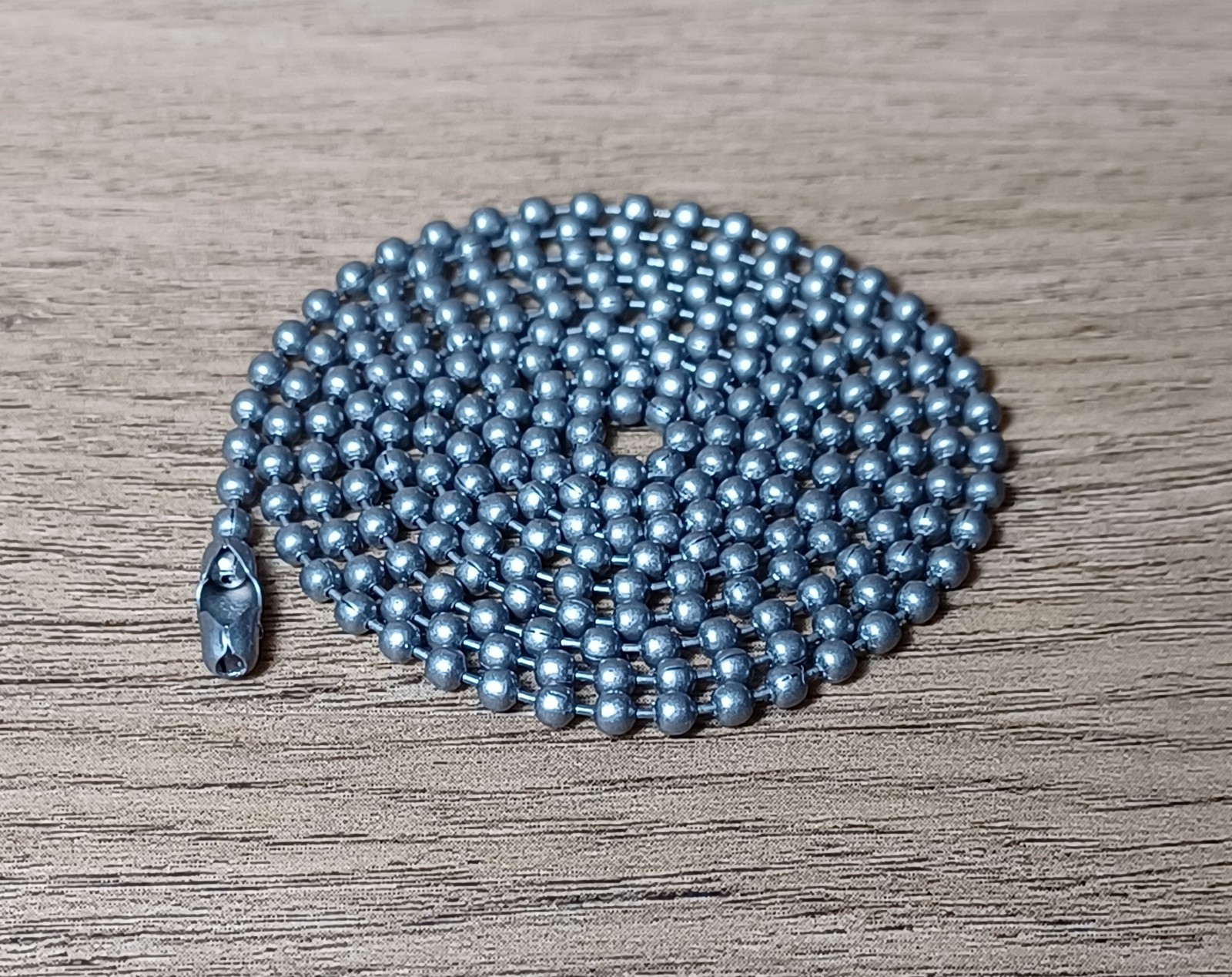 Gray Military Ball Bead Dog Tag Chain Necklace or Bracelet