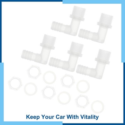 1/2'' Hose ID G1/2 Male NPT Elbow Barb Connector PP Clear 1Set