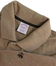 Brooks Brothers MEN Performance Knit Polo Shirt LARGE Brown 100 Cotton