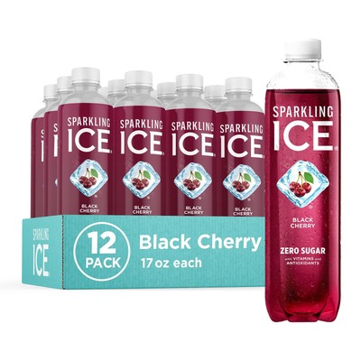Sparkling Ice, Black Cherry Water, Zero Sugar 17 Fl Oz (Pack of 12) 