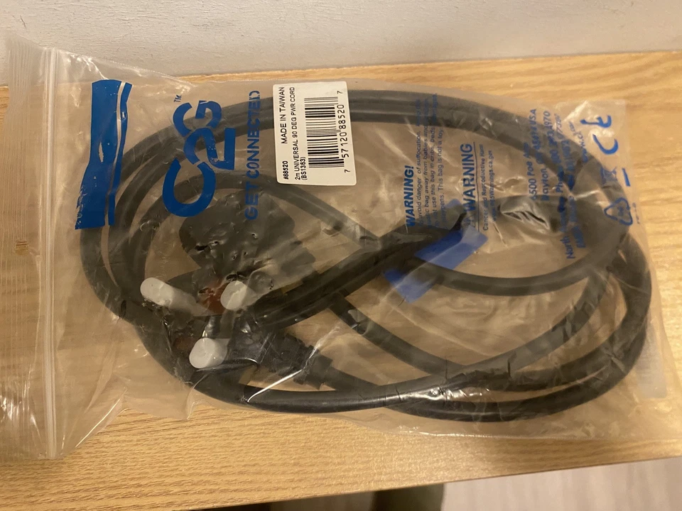 25x Mains Power Cable AC Power Lead Cord 1.5m 10A /255V UK Plug right hand - Image 2 of 4