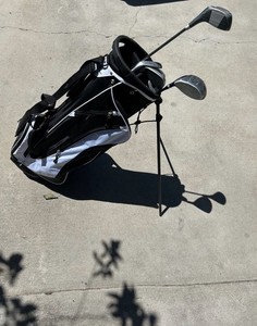 Top Flite XL 3-Club Stand Golf Bag Black/White Nylon Zip Stand Mechanism