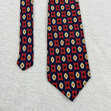 Jos. A. Bank Corporate Red Floral Tie (3.75x58”) Silk Made In USA