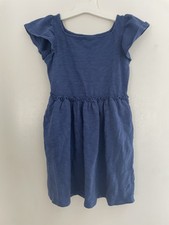 Cat  Jack Kids Girls Ruffle 100 Cotton Flutter Short Sleeve Dress Blue XS 4/5