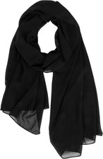 Women Lightweight Chiffon Scarf Breathable Solid Color Long Fashion Scarves Sun-