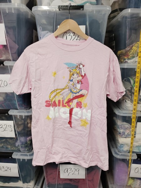 Sailor Moon Anime Graphic Tee Pink Size Large Japan Animation Cartoon A111