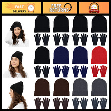 24x Winter Beanies  Gloves Set, Bulk Pack for Men  Women, Cozy Warm Gift