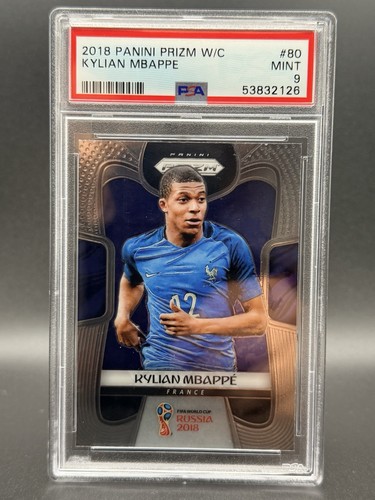 2018 Panini Prizm World Cup Kylian Mbappe Rookie RC #80 France PSA 9
