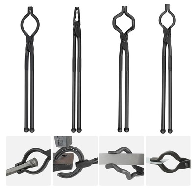 Blacksmith Tongs 18  4 PCS V-Bit Bolt Wolf Jaw Z V-Bit Gripping Tongs