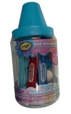 CRAYOLA BATH ACTIVITY PACK/BANK 12PCS FINGER PAINT BODY WASH SPONGES BATH BOMBS