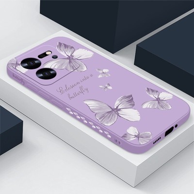 For Xiaomi 13T 12T PocoX5 Pro Redmi Note 11 12 Pro Butterfly Silicone Case Cover