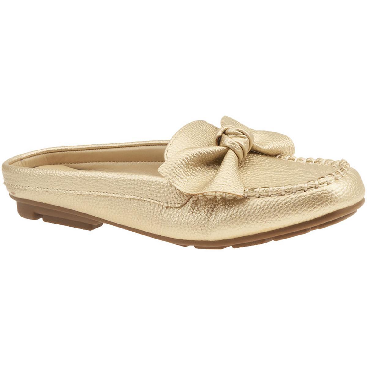 Женские очаровательные мокасины Masseys из золотистой кожи Mule Shoes 6.5 Medium (B, M) BHFO 2541