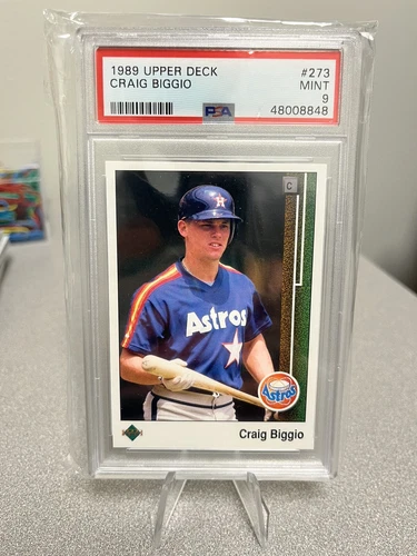 Craig Biggio 1989 Upper Deck Baseball Rookie Card RC #273 PSA 9 Astros