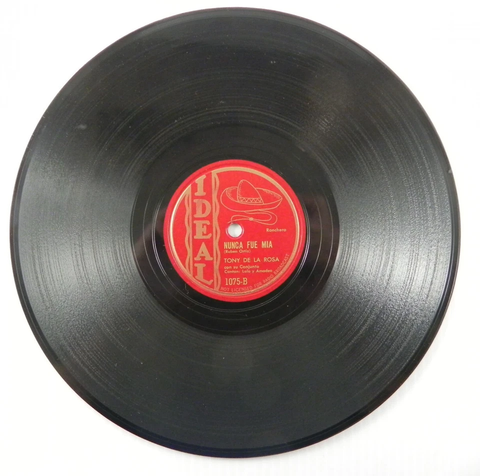 Tony De La Rosa – La Periodista / Nunca Fue Mia ~ Ideal 1075 78 RPM Latin - Image 4 of 4