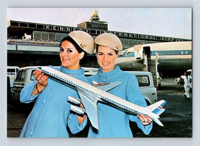 Aviation Postcard Icelandic Airlines Loftleidir DC 8 Stewardess Plane Model B9 Aviation Postcard Icelandic Airlines Loftleidir DC 8 Stewardess Plane Model B9