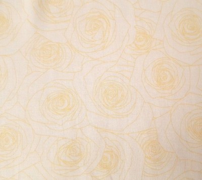 Fine Spun BTY Casey York Marcus Brothers Roses Floral Yellow White Line Drawing