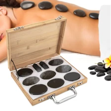 Basalt Hot Stones Massage 16pcs Set w/Warmer Professional Home spa Relaxing Kit