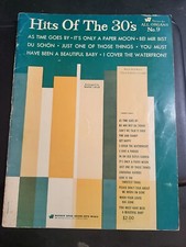 Hits of the 30's Organ Sheet Music Book