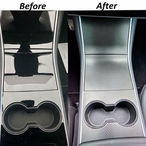 Details About Car Center Console Wrap 5d Carbon Fiber Accessories For Tesla Model 3
