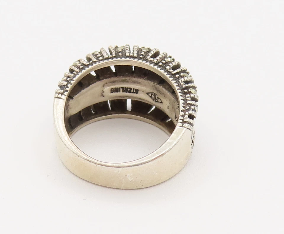 Винтажное модное кольцо JUDITH JACK из серебра 925 пробы с марказитом ар-деко размер 6 RG26211 - Изображение 4 из 4