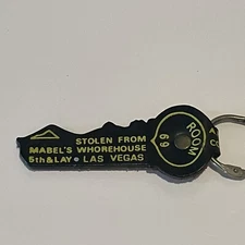Vintage Mabel’s Whore House Hotel Room Leather Keychain Room #69 1975 Las Vegas