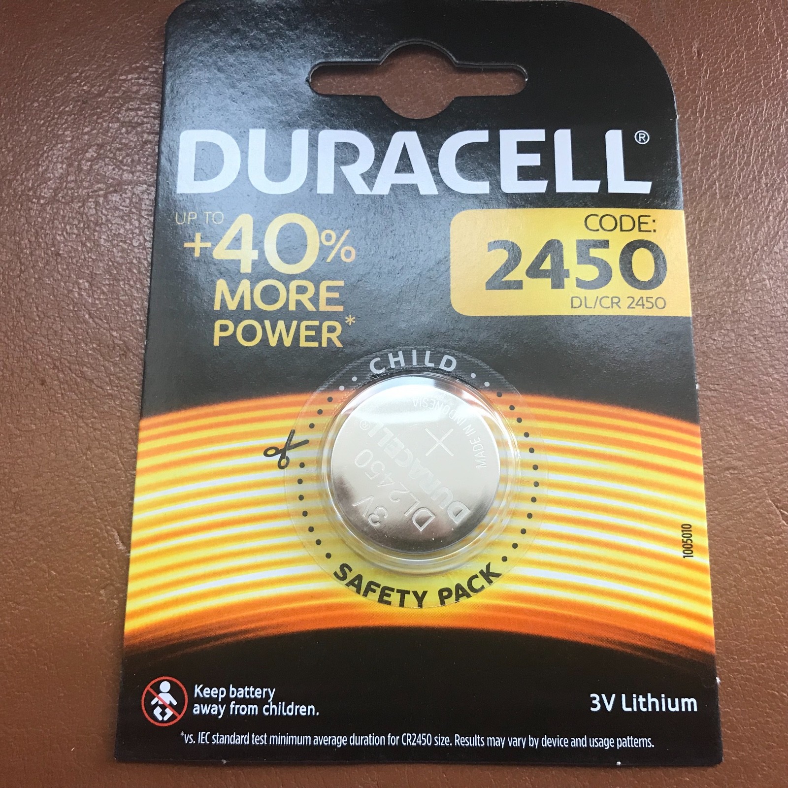 Batterie de cellule au lithium Duracell CR2450 3V 2450 DL2450 K2450L