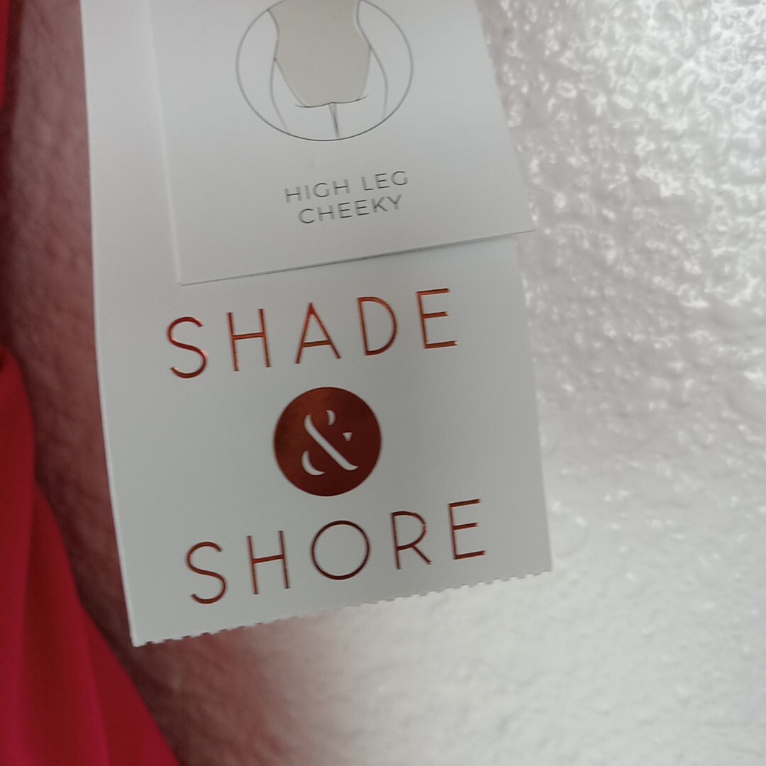 Shade & Shore Bathing Suit S 4-6 Pink High Leg Cheeky One Piece Swimwear NWT