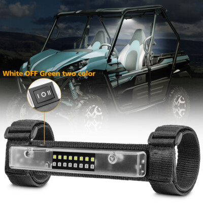 UTV LED Dome Light With Switch - Green/White, 12V, Roll Bar Mount For Polaris, Can-Am, Honda